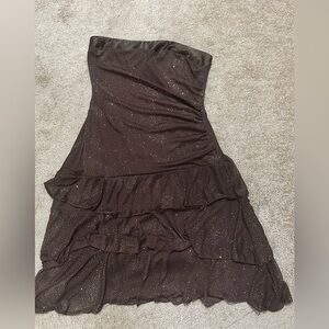 Torrid Shimmering Brown Strapless Dress